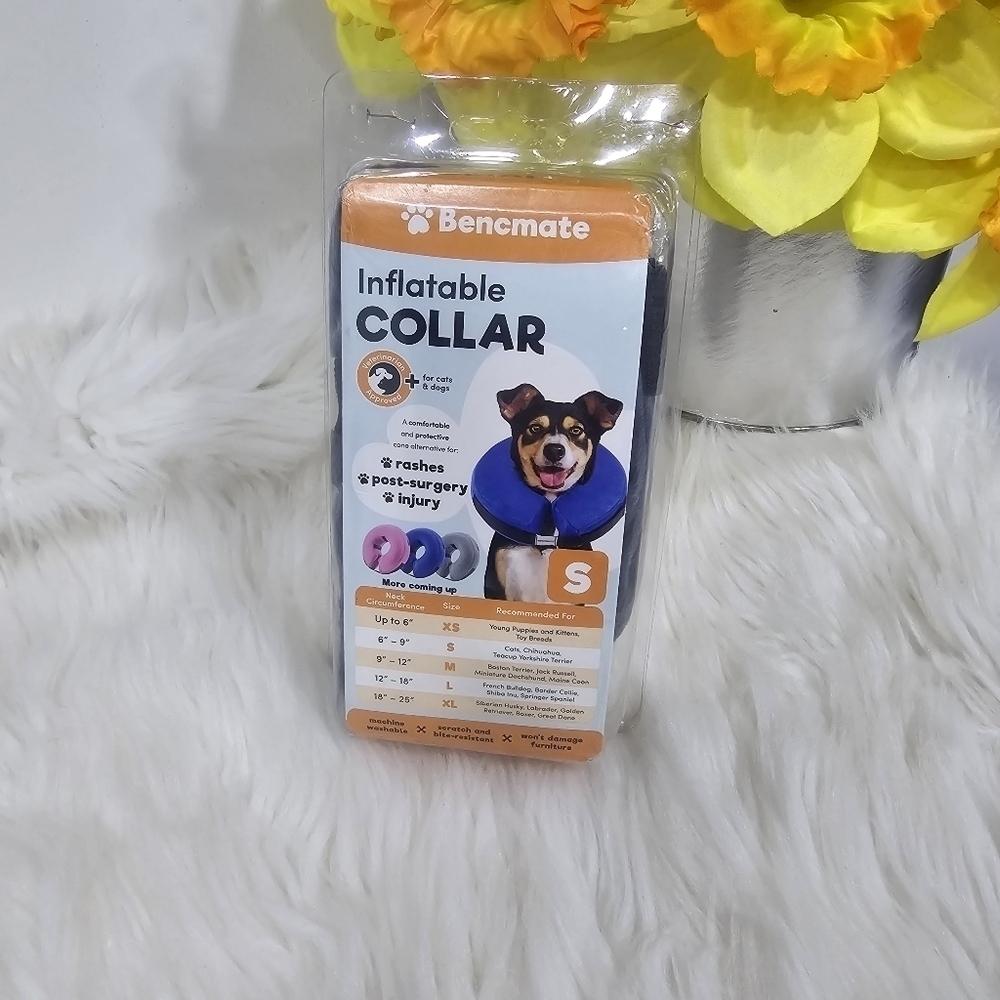 Bencmate Dog's Inflatable Gray Collar Small.